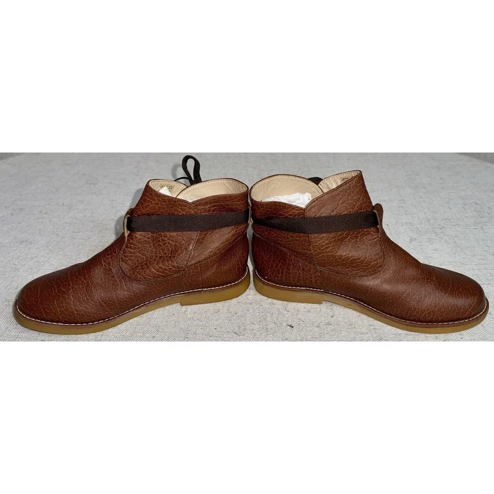 ELEPHANTITO Brown Leather Bow Ribbon Sunny Ankle Boots‎ Bootie Girls 1.5